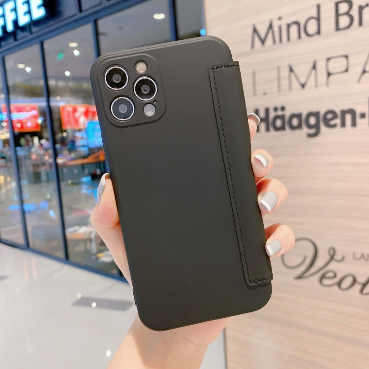 For iPhone 12 Pro Max Imitate Liquid Silicone Horizontal Flip Leather Case with Card Slots