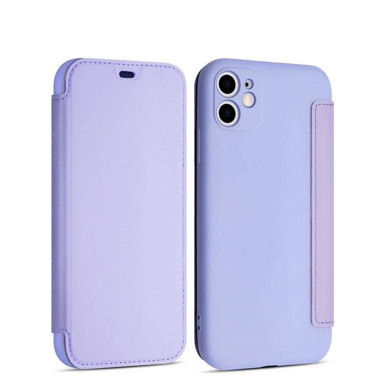For iPhone 11 Imitate Liquid Silicone Horizontal Flip Leather Case with Card Slots