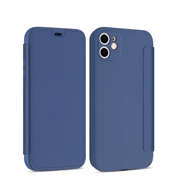 For iPhone 11 Pro Max Imitate Liquid Silicone Horizontal Flip Leather Case with Card Slots