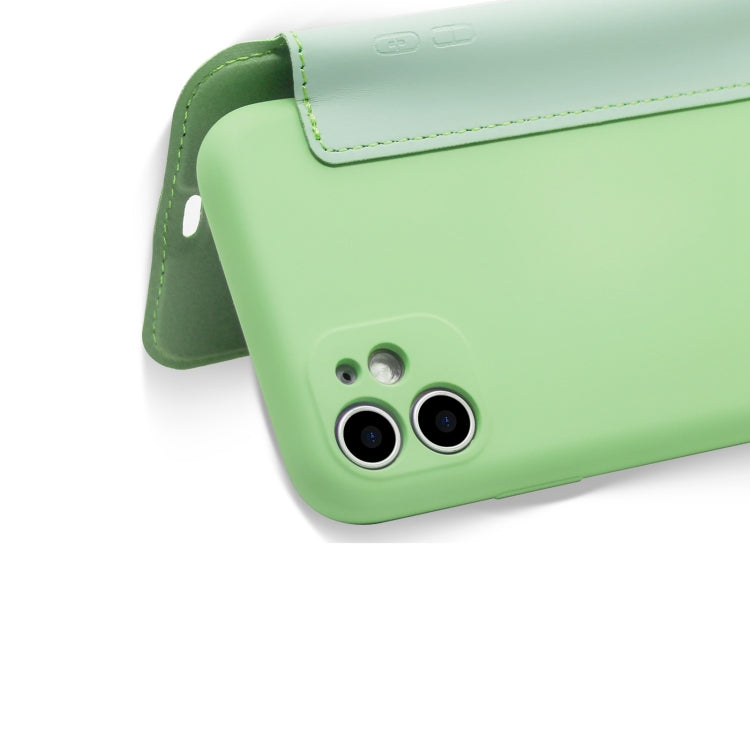 For iPhone 11 Pro Max Imitate Liquid Silicone Horizontal Flip Leather Case with Card Slots