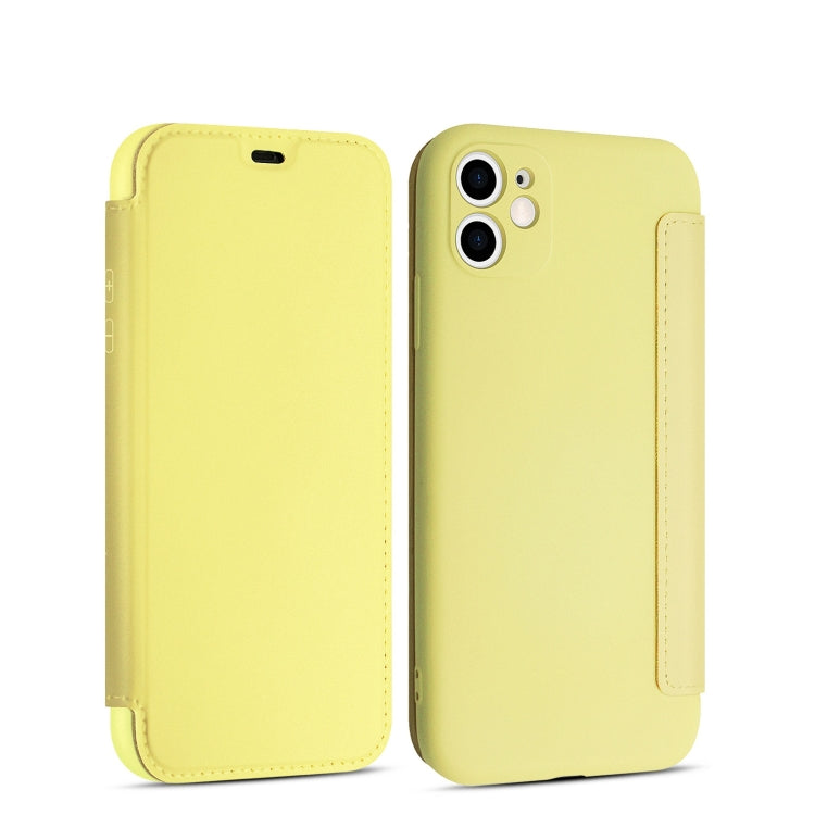 For iPhone 11 Pro Max Imitate Liquid Silicone Horizontal Flip Leather Case with Card Slots