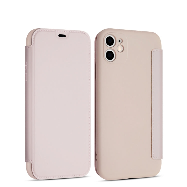For iPhone 11 Pro Max Imitate Liquid Silicone Horizontal Flip Leather Case with Card Slots