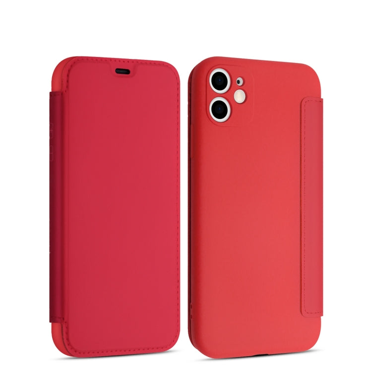For iPhone 11 Pro Max Imitate Liquid Silicone Horizontal Flip Leather Case with Card Slots