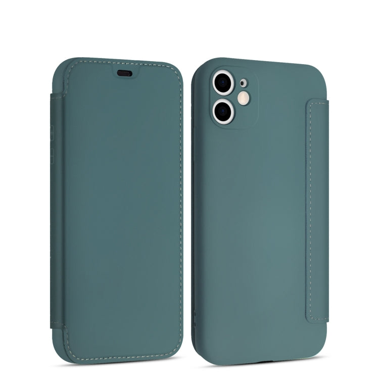 For iPhone 11 Pro Max Imitate Liquid Silicone Horizontal Flip Leather Case with Card Slots
