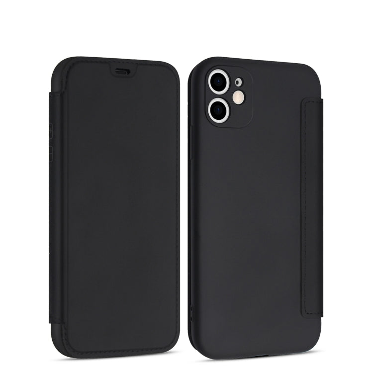 For iPhone 11 Pro Max Imitate Liquid Silicone Horizontal Flip Leather Case with Card Slots