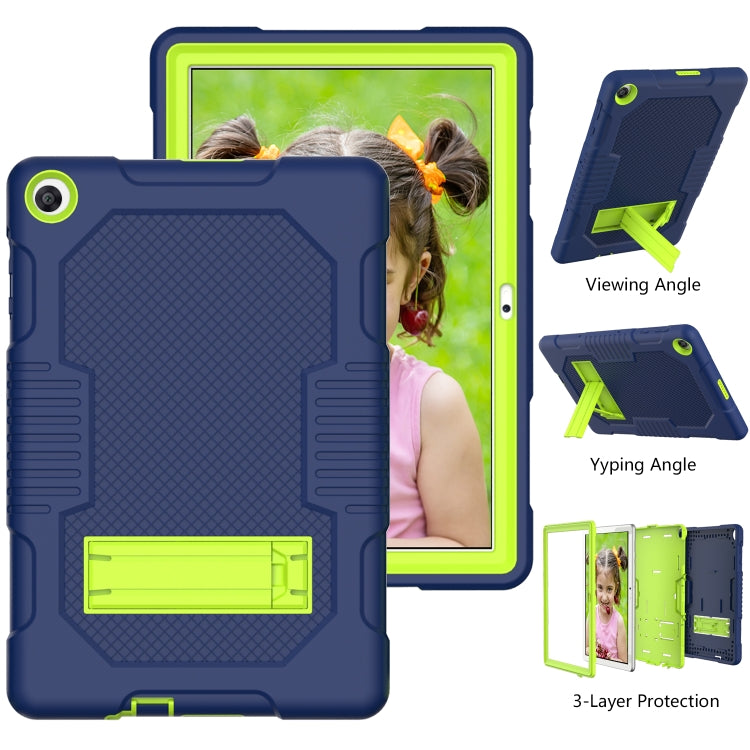 For Huawei MatePad T10 Contrast Color Robot Shockproof Silicone + PC Protective Case with Holder