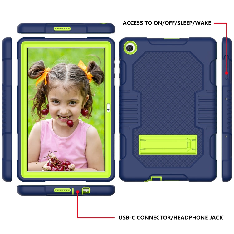 For Huawei MatePad T10 Contrast Color Robot Shockproof Silicone + PC Protective Case with Holder