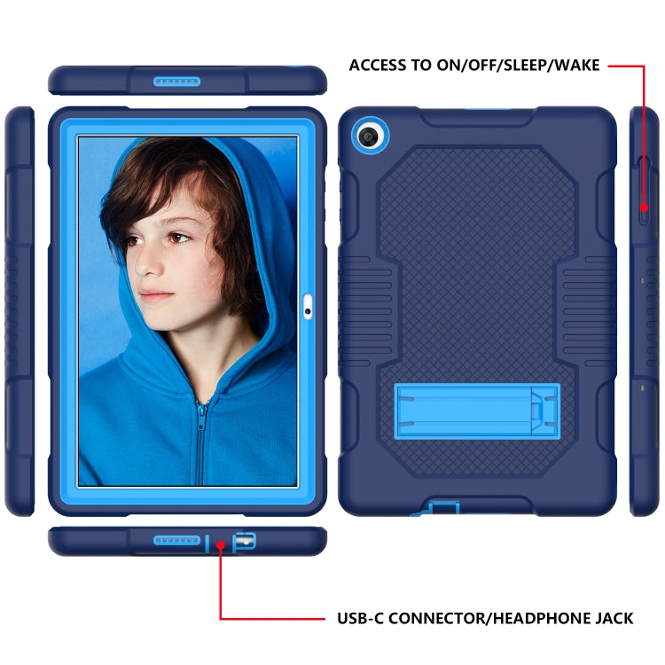 For Huawei MatePad T10 Contrast Color Robot Shockproof Silicone + PC Protective Case with Holder