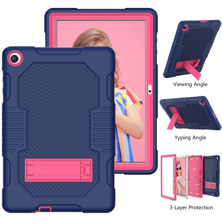 For Huawei MatePad T10 Contrast Color Robot Shockproof Silicone + PC Protective Case with Holder