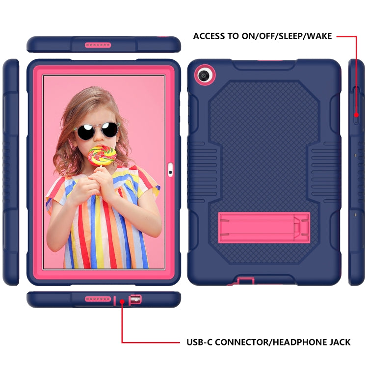 For Huawei MatePad T10 Contrast Color Robot Shockproof Silicone + PC Protective Case with Holder