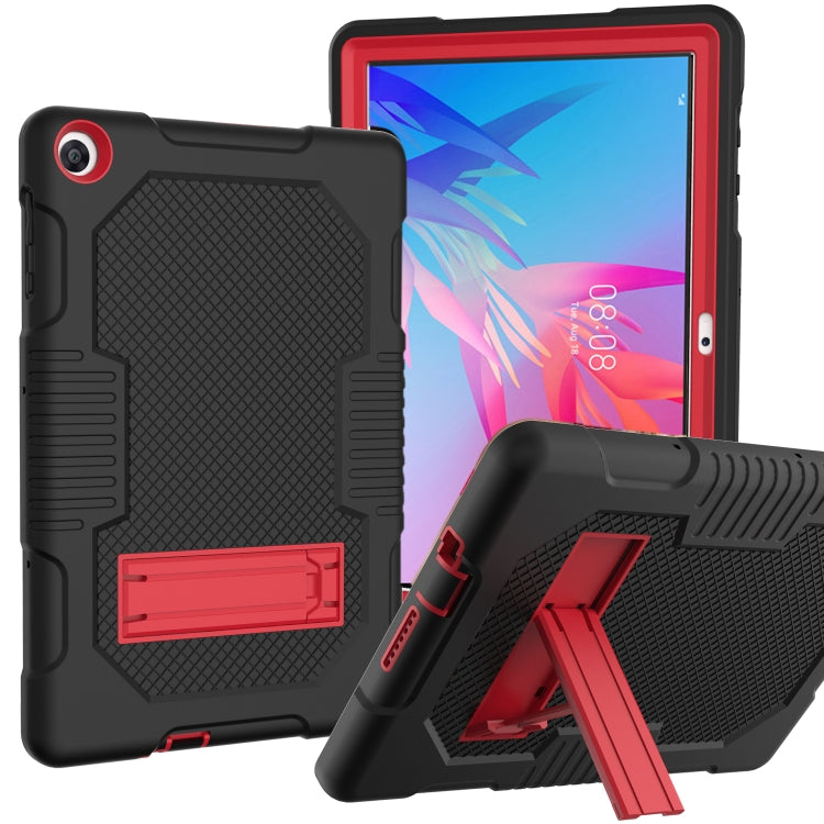 For Huawei MatePad T10 Contrast Color Robot Shockproof Silicone + PC Protective Case with Holder
