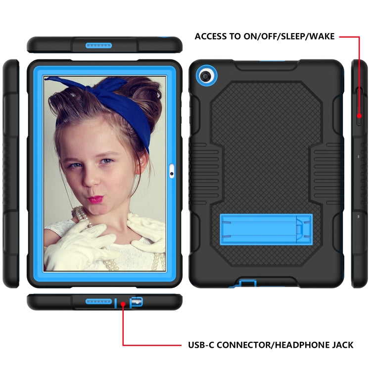 For Huawei MatePad T10 Contrast Color Robot Shockproof Silicone + PC Protective Case with Holder