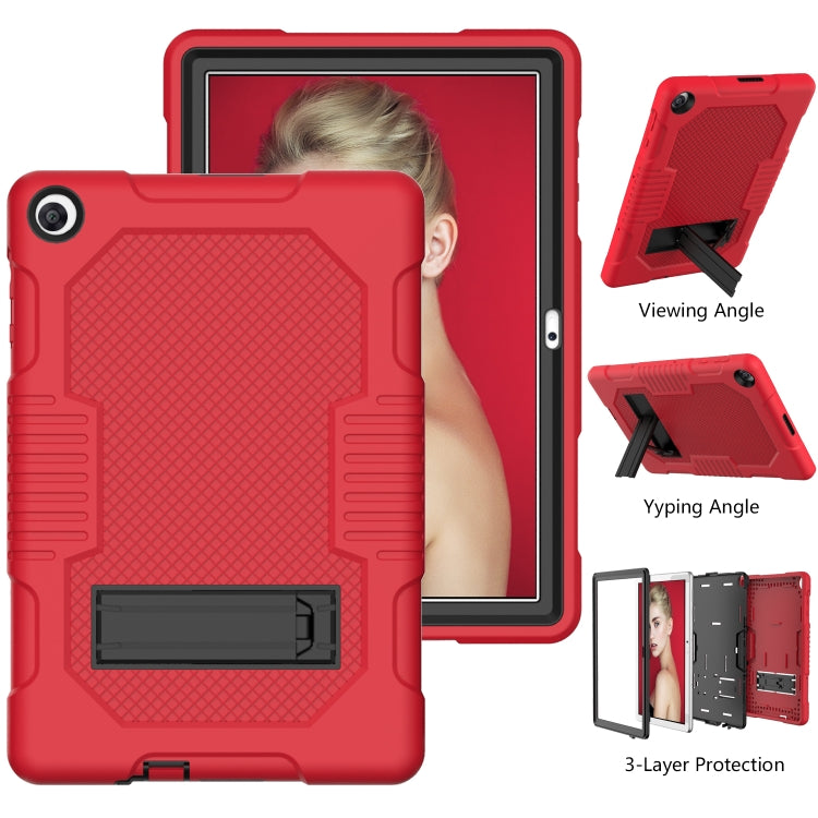 For Huawei MatePad T10 Contrast Color Robot Shockproof Silicone + PC Protective Case with Holder