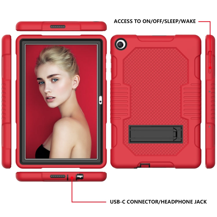 For Huawei MatePad T10 Contrast Color Robot Shockproof Silicone + PC Protective Case with Holder