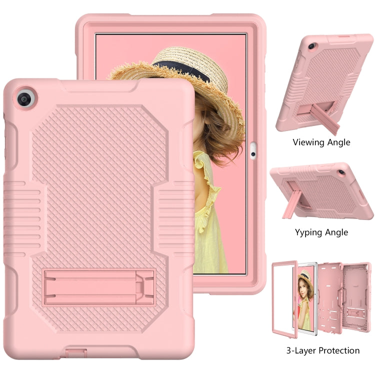 For Huawei MatePad T10 Contrast Color Robot Shockproof Silicone + PC Protective Case with Holder