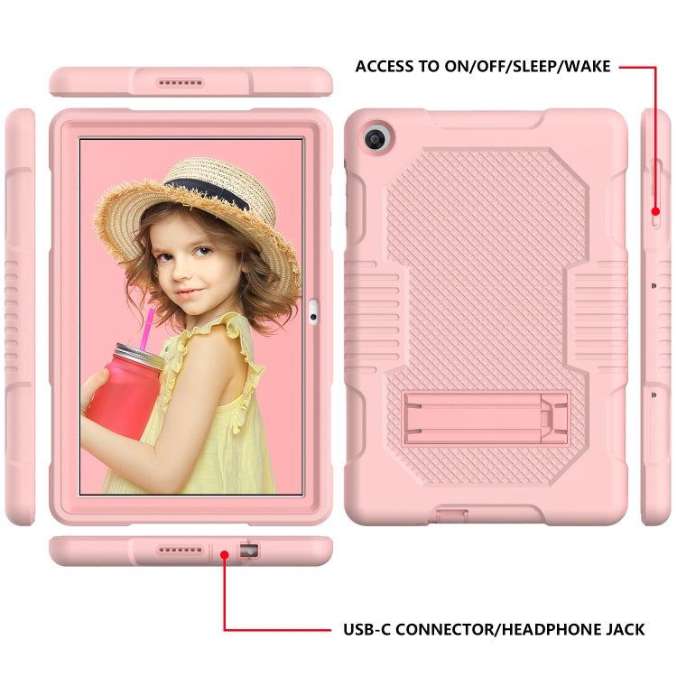 For Huawei MatePad T10 Contrast Color Robot Shockproof Silicone + PC Protective Case with Holder
