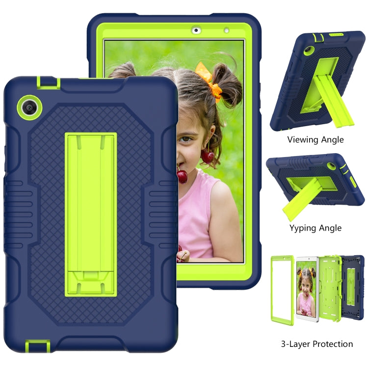 For Huawei MatePad T8 8.0(2020) Contrast Color Robot Shockproof Silicone + PC Protective Case with Holder