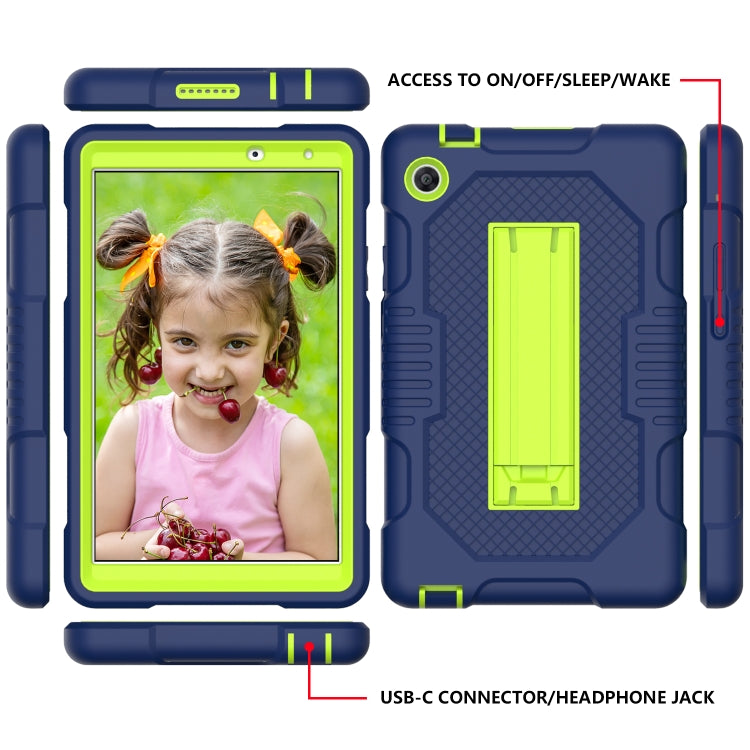 For Huawei MatePad T8 8.0(2020) Contrast Color Robot Shockproof Silicone + PC Protective Case with Holder