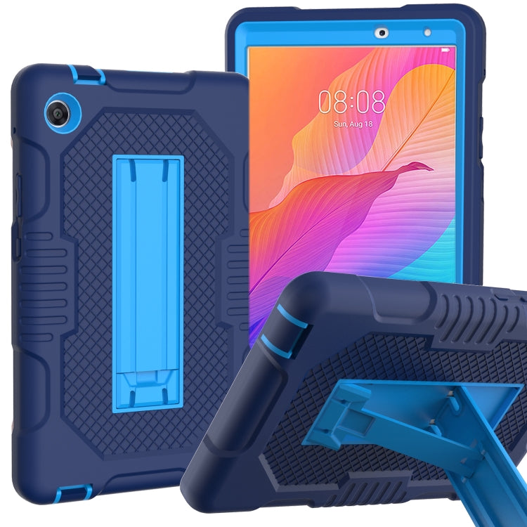 For Huawei MatePad T8 8.0(2020) Contrast Color Robot Shockproof Silicone + PC Protective Case with Holder