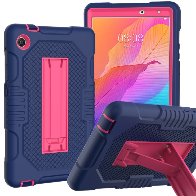 For Huawei MatePad T8 8.0(2020) Contrast Color Robot Shockproof Silicone + PC Protective Case with Holder