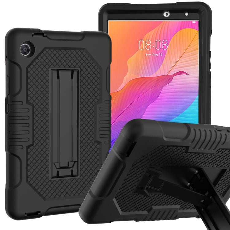 For Huawei MatePad T8 8.0(2020) Contrast Color Robot Shockproof Silicone + PC Protective Case with Holder