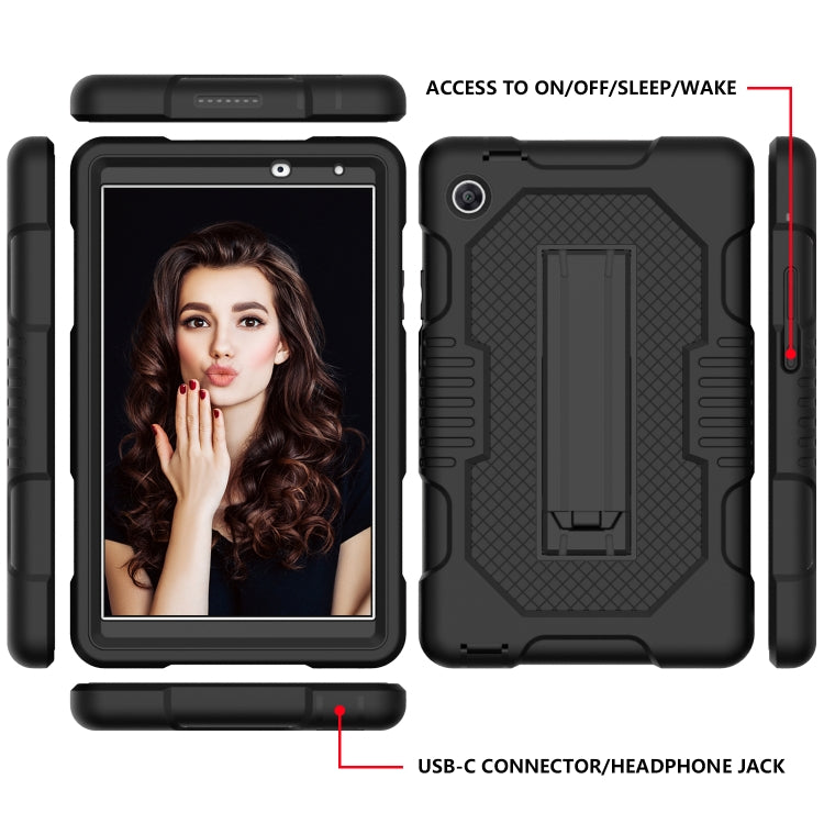 For Huawei MatePad T8 8.0(2020) Contrast Color Robot Shockproof Silicone + PC Protective Case with Holder
