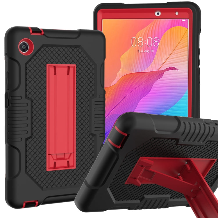 For Huawei MatePad T8 8.0(2020) Contrast Color Robot Shockproof Silicone + PC Protective Case with Holder