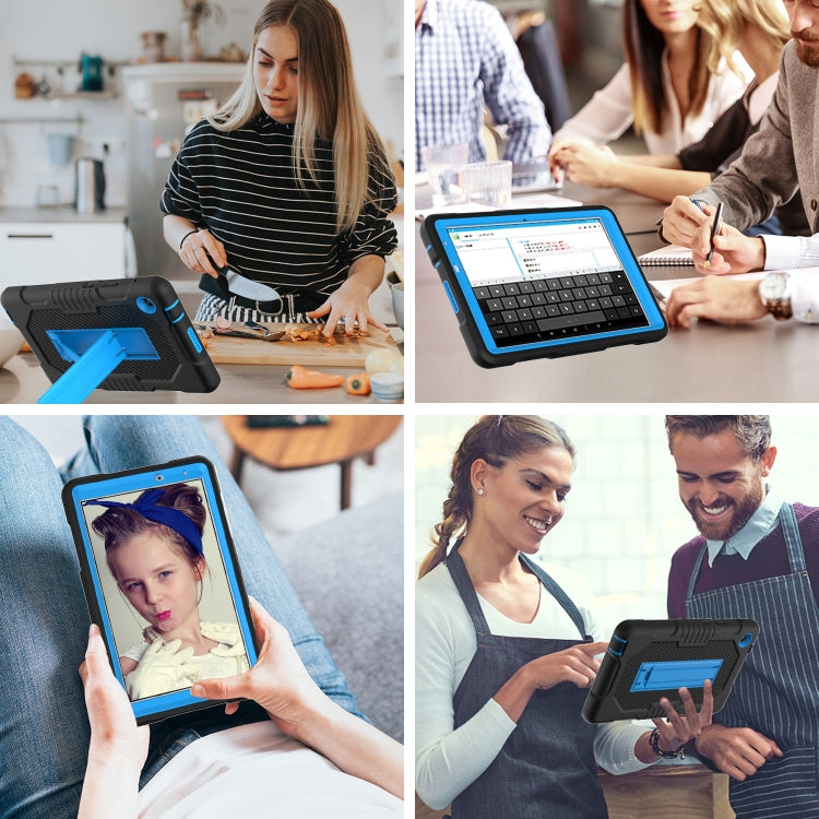 For Huawei MatePad T8 8.0(2020) Contrast Color Robot Shockproof Silicone + PC Protective Case with Holder