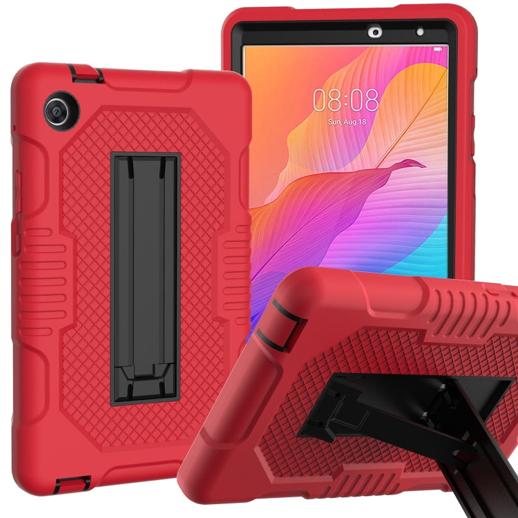 For Huawei MatePad T8 8.0(2020) Contrast Color Robot Shockproof Silicone + PC Protective Case with Holder
