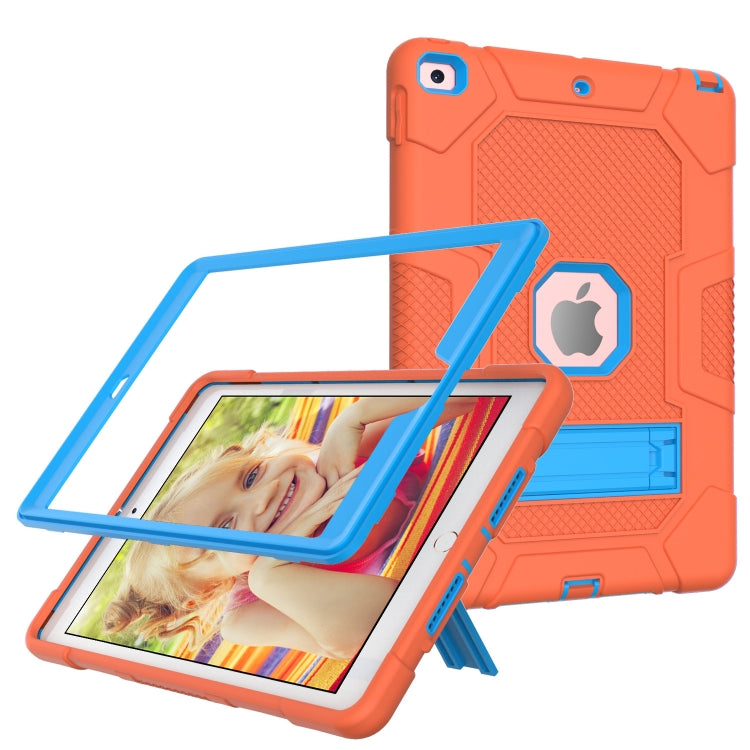 For iPad 10.2 2021 / 2020 / 2019 Contrast Color Robot Shockproof Silicone + PC Protective Case with Holder