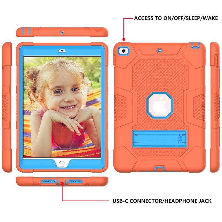 For iPad 10.2 2021 / 2020 / 2019 Contrast Color Robot Shockproof Silicone + PC Protective Case with Holder