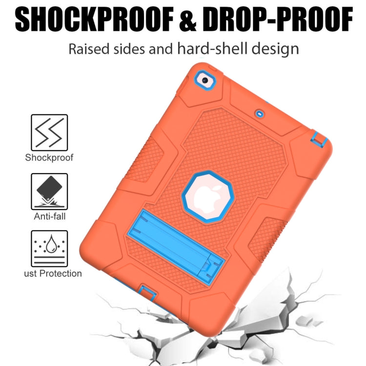 For iPad 10.2 2021 / 2020 / 2019 Contrast Color Robot Shockproof Silicone + PC Protective Case with Holder