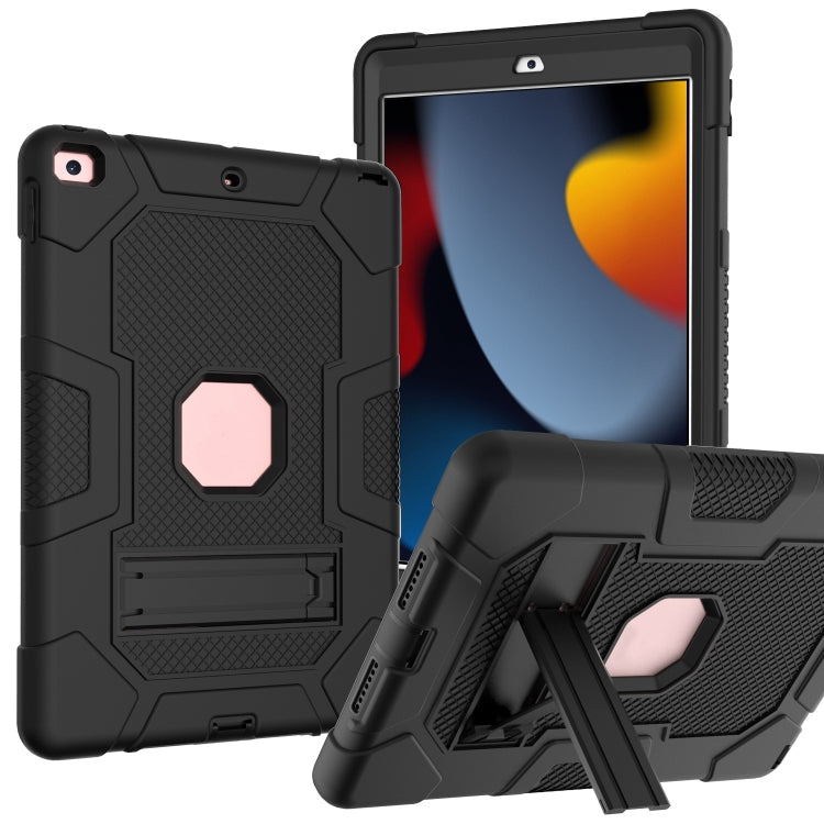 For iPad 10.2 2021 / 2020 / 2019 Contrast Color Robot Shockproof Silicone + PC Protective Case with Holder