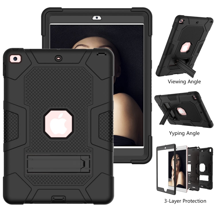 For iPad 10.2 2021 / 2020 / 2019 Contrast Color Robot Shockproof Silicone + PC Protective Case with Holder
