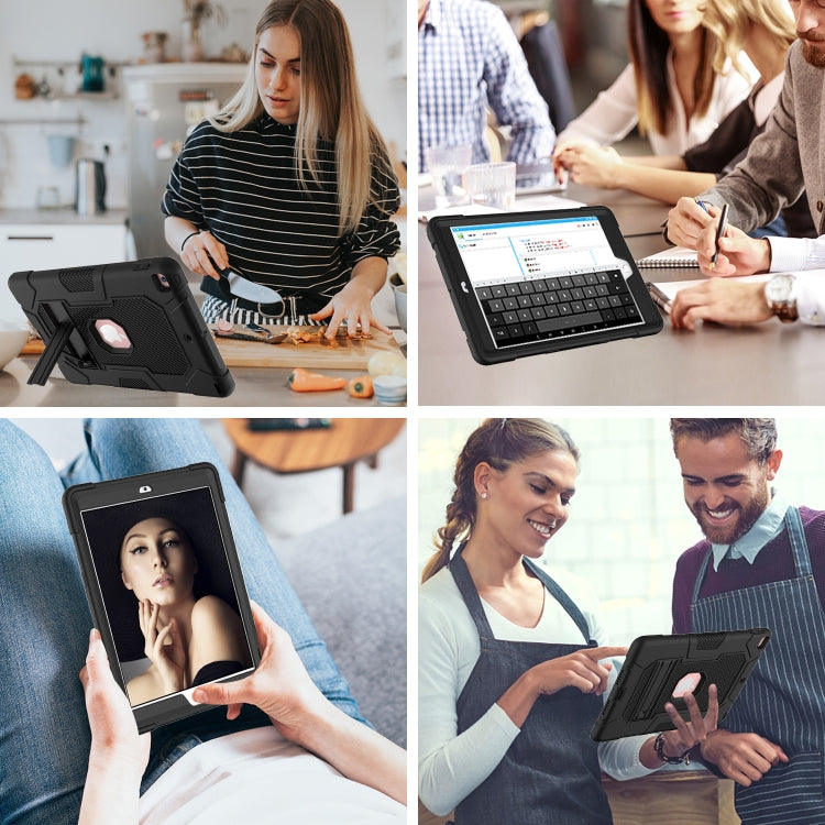 For iPad 10.2 2021 / 2020 / 2019 Contrast Color Robot Shockproof Silicone + PC Protective Case with Holder