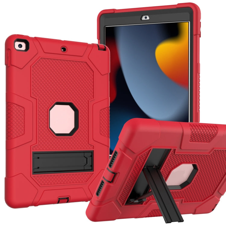 For iPad 10.2 2021 / 2020 / 2019 Contrast Color Robot Shockproof Silicone + PC Protective Case with Holder
