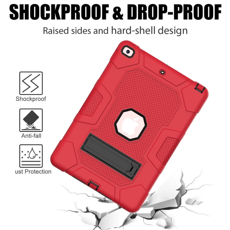 For iPad 10.2 2021 / 2020 / 2019 Contrast Color Robot Shockproof Silicone + PC Protective Case with Holder