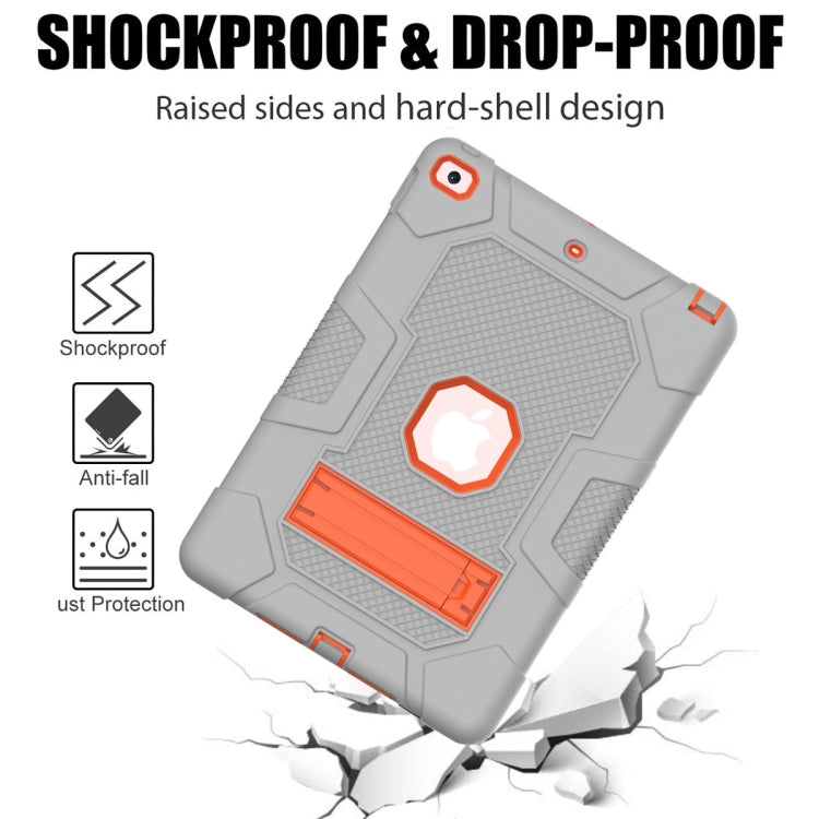 For iPad 10.2 2021 / 2020 / 2019 Contrast Color Robot Shockproof Silicone + PC Protective Case with Holder