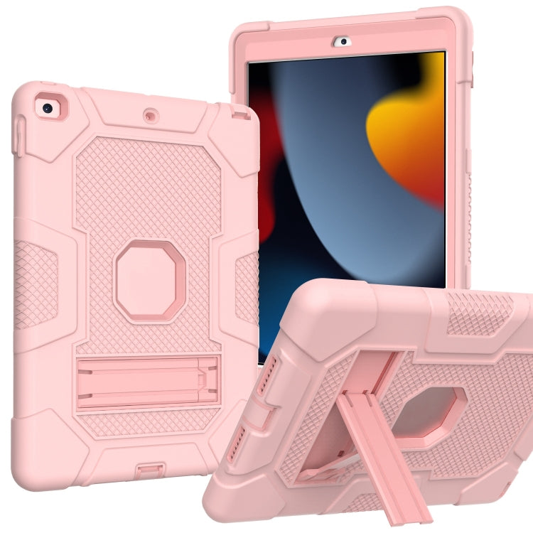 For iPad 10.2 2021 / 2020 / 2019 Contrast Color Robot Shockproof Silicone + PC Protective Case with Holder