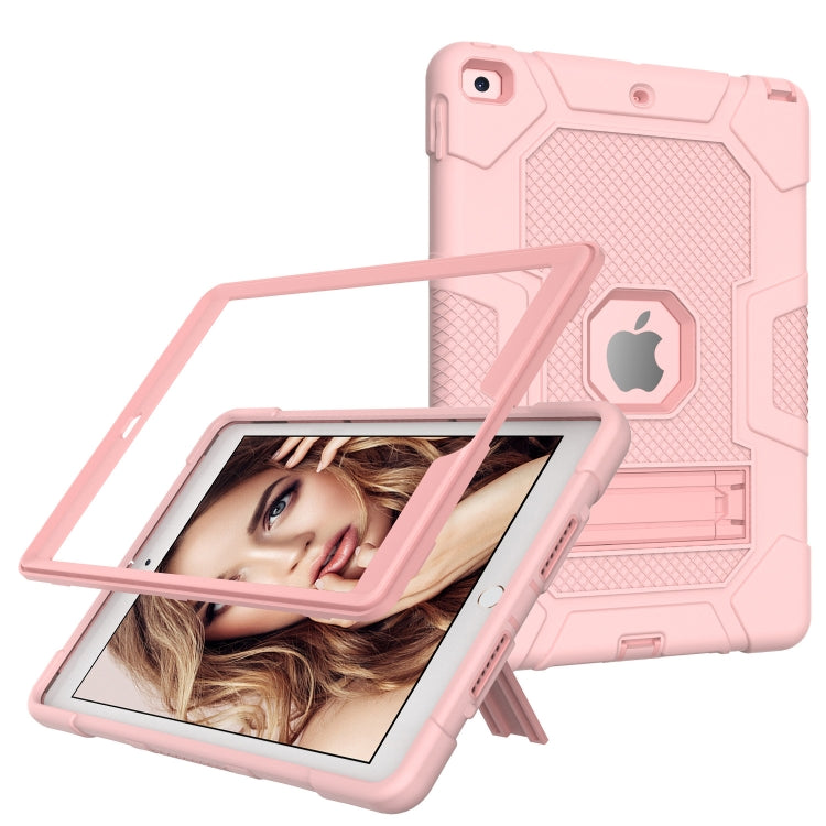 For iPad 10.2 2021 / 2020 / 2019 Contrast Color Robot Shockproof Silicone + PC Protective Case with Holder