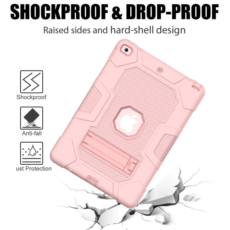 For iPad 10.2 2021 / 2020 / 2019 Contrast Color Robot Shockproof Silicone + PC Protective Case with Holder