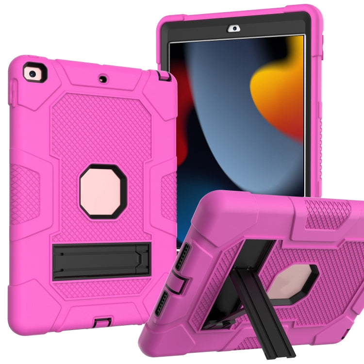 For iPad 10.2 2021 / 2020 / 2019 Contrast Color Robot Shockproof Silicone + PC Protective Case with Holder