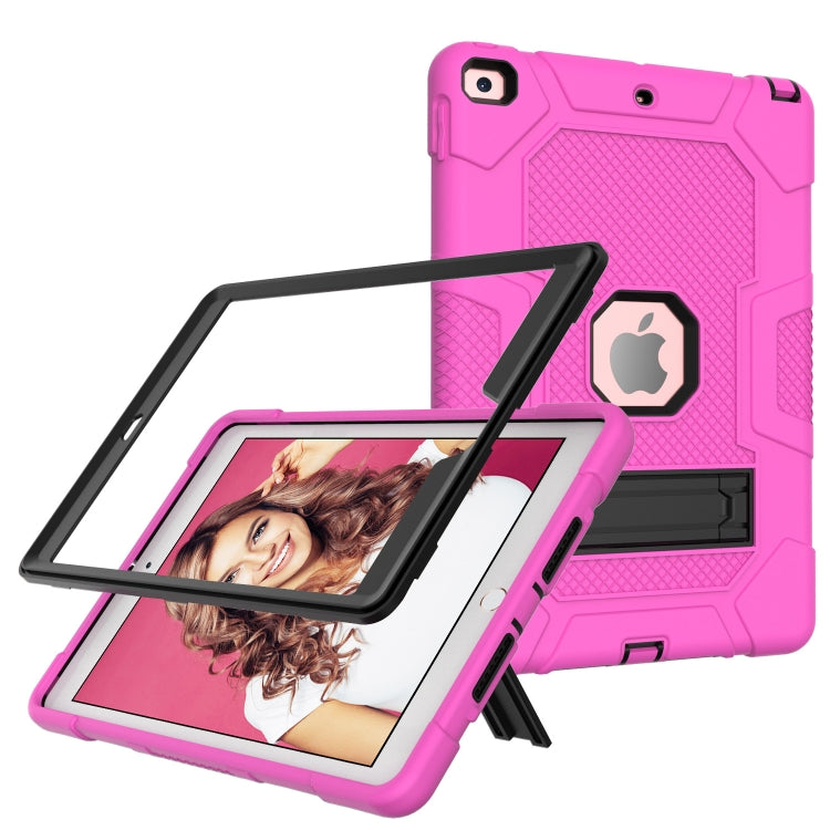 For iPad 10.2 2021 / 2020 / 2019 Contrast Color Robot Shockproof Silicone + PC Protective Case with Holder
