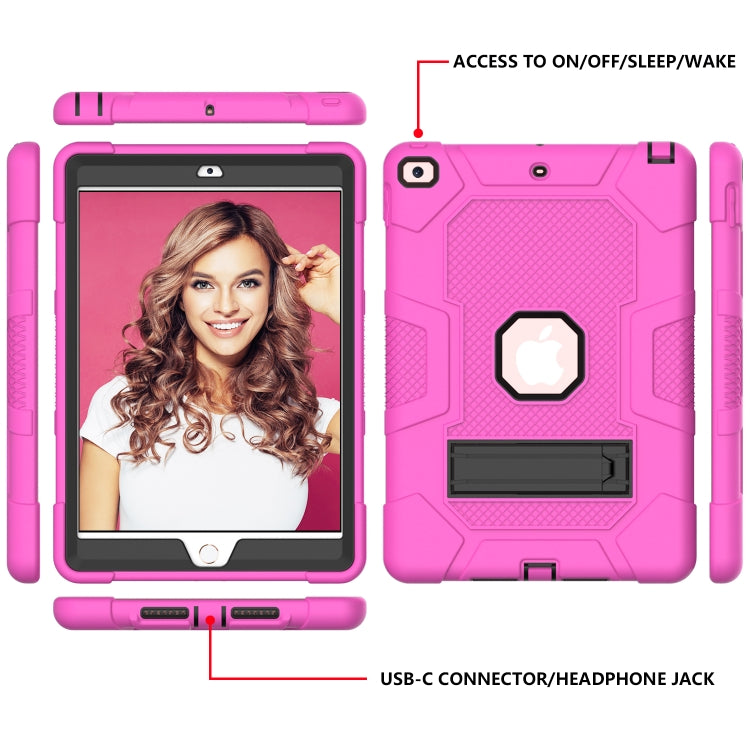 For iPad 10.2 2021 / 2020 / 2019 Contrast Color Robot Shockproof Silicone + PC Protective Case with Holder