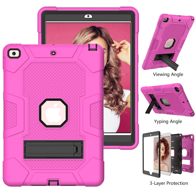 For iPad 10.2 2021 / 2020 / 2019 Contrast Color Robot Shockproof Silicone + PC Protective Case with Holder