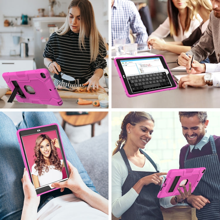 For iPad 10.2 2021 / 2020 / 2019 Contrast Color Robot Shockproof Silicone + PC Protective Case with Holder