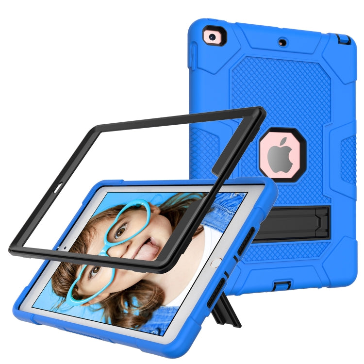 For iPad 10.2 2021 / 2020 / 2019 Contrast Color Robot Shockproof Silicone + PC Protective Case with Holder