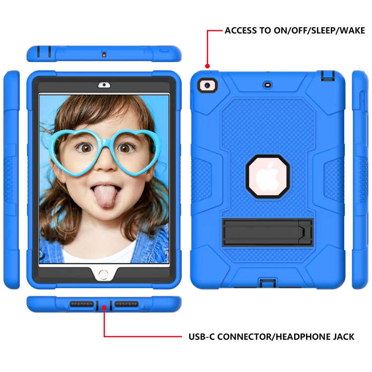 For iPad 10.2 2021 / 2020 / 2019 Contrast Color Robot Shockproof Silicone + PC Protective Case with Holder