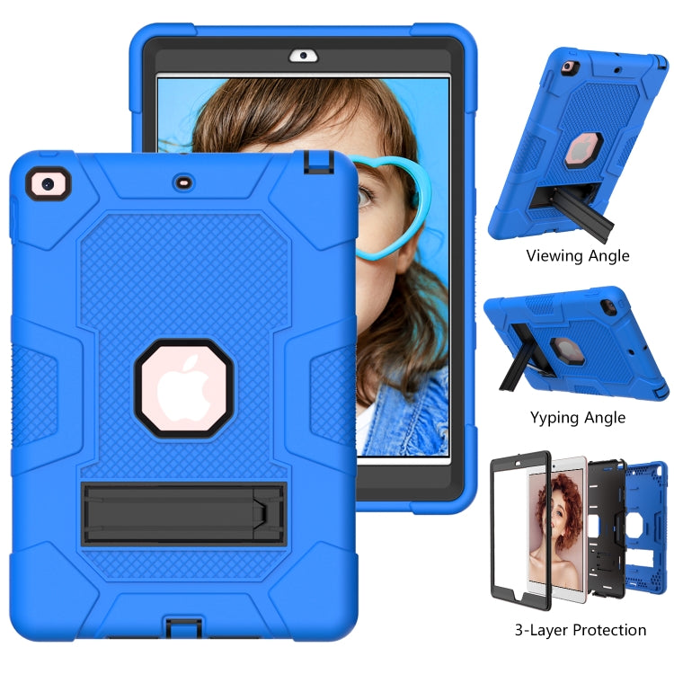 For iPad 10.2 2021 / 2020 / 2019 Contrast Color Robot Shockproof Silicone + PC Protective Case with Holder