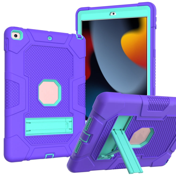 For iPad 10.2 2021 / 2020 / 2019 Contrast Color Robot Shockproof Silicone + PC Protective Case with Holder